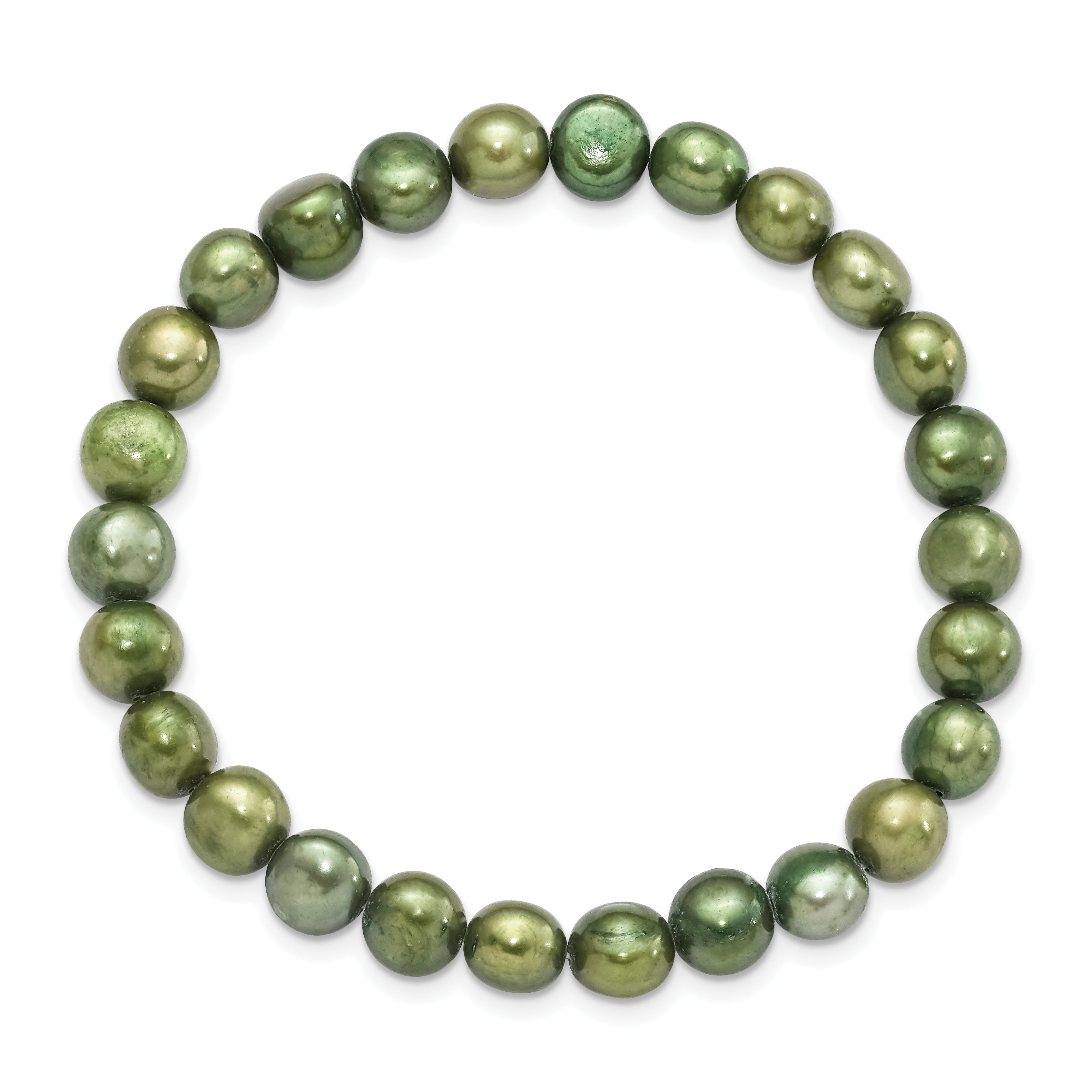 6-7mm Green semi-round FWC Pearl Stretch Bracelet