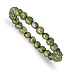 6-7mm Green semi-round FWC Pearl Stretch Bracelet