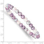 6-7mm White/Lavendar/Grey FWC Semi-round FWC Pearl Stretch Bracelet
