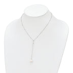 Sterling Silver Rhodium-plated FW Cultured Pearl w/2 in ext. Necklace