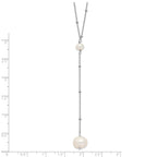 Sterling Silver Rhodium-plated FW Cultured Pearl w/2 in ext. Necklace