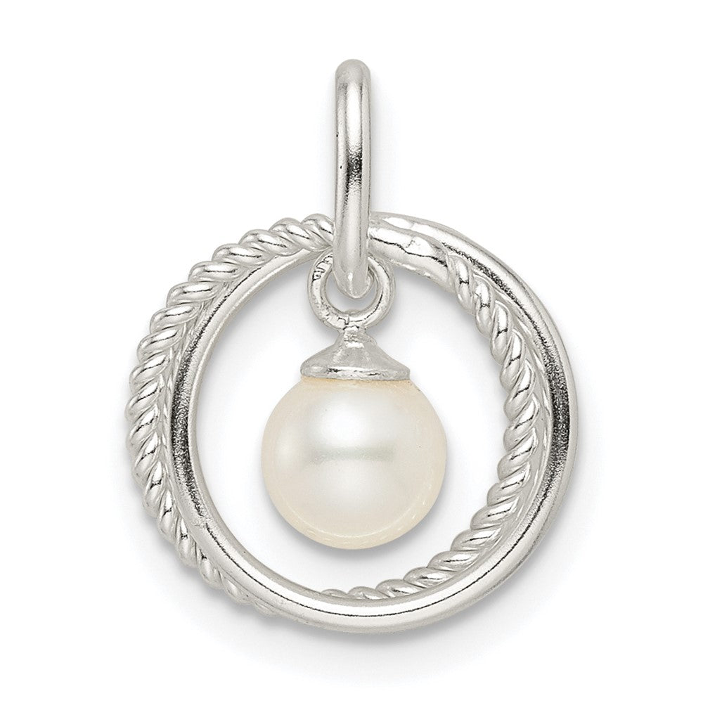 Sterling Silver Polished Glass Pearl Pendant