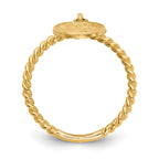 14k Polished Angel Dangle Charm Child's Ring