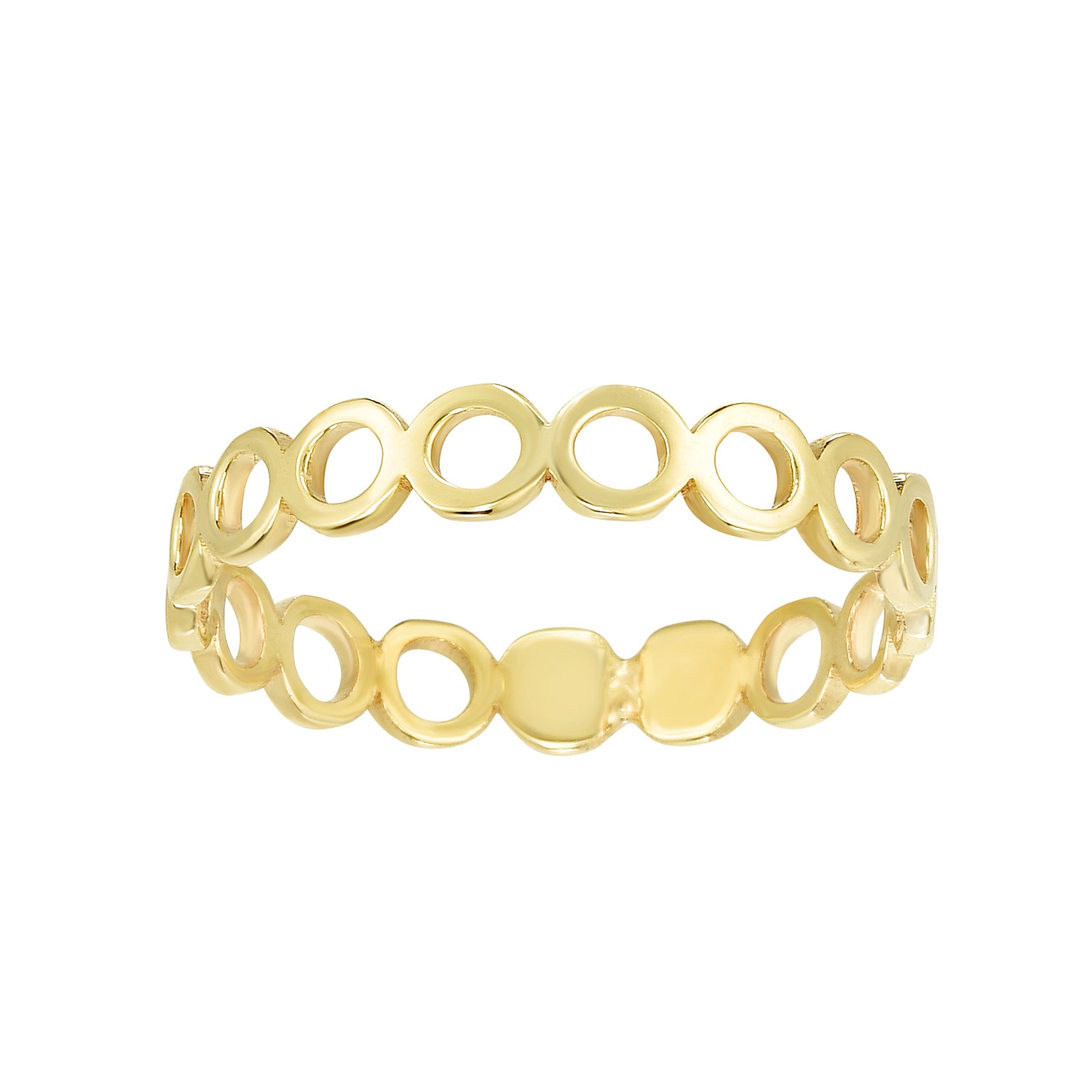 14K Gold Open Circle Stackable Ring