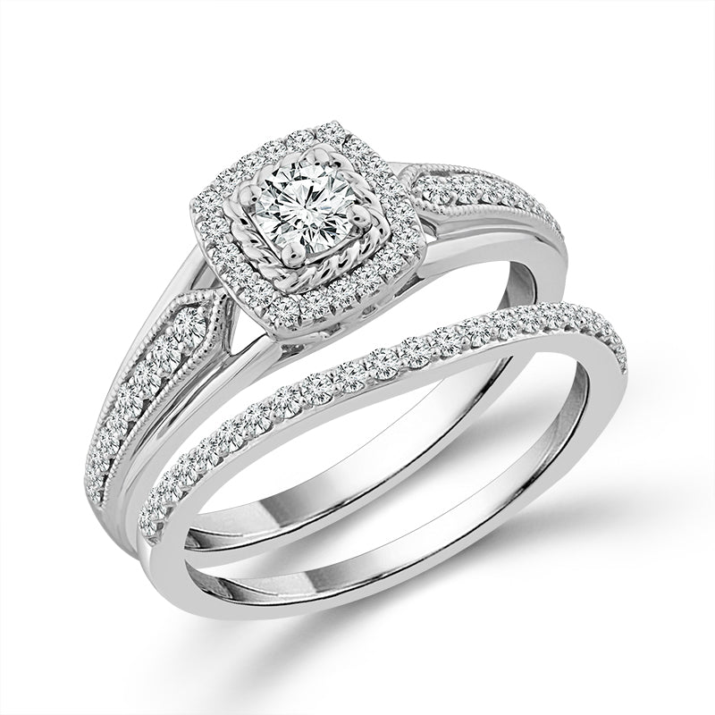Diamond Bridal Set 0.5 CT 10K White Gold