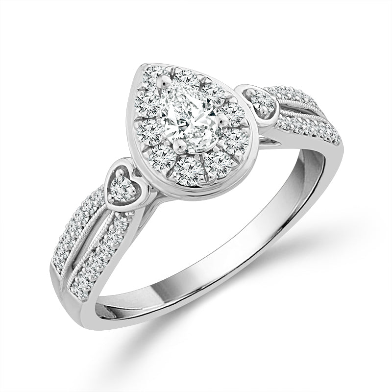 Diamond Bridal Set 5/8 CT 10K White Gold