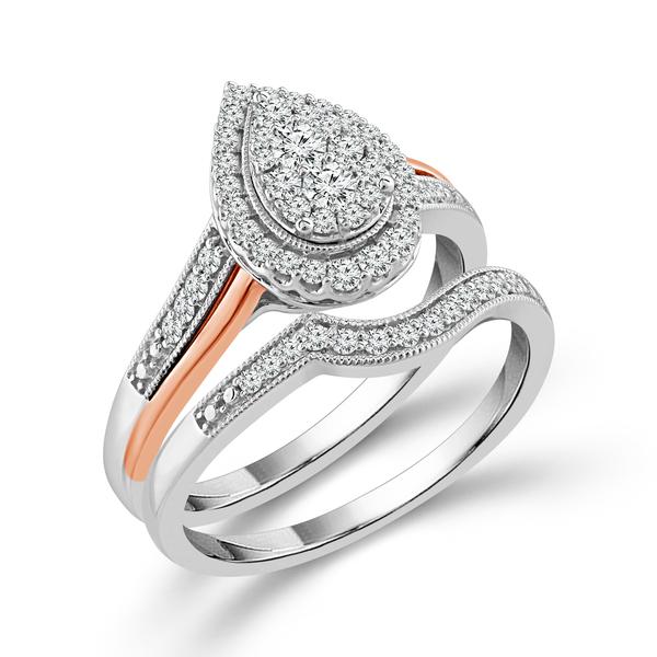 Diamond Bridal Set 0.4 Ct tw  10k White Gold