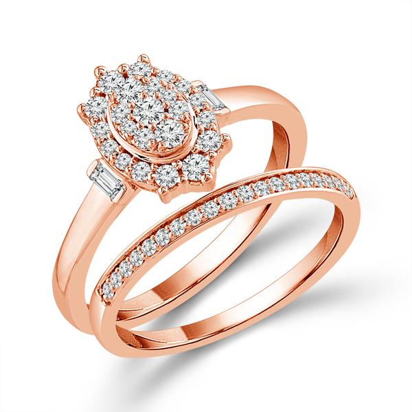 Diamond Bridal Set 0.44 Ct tw  14k White Gold