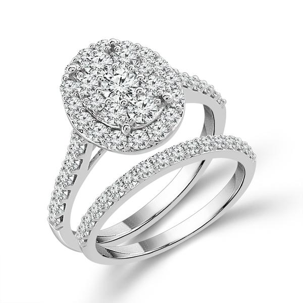 Diamond Bridal Set 1.25 Ct tw  14k White Gold