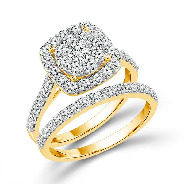 Diamond Bridal Set 1.25 ct tw 14k Yellow Gold