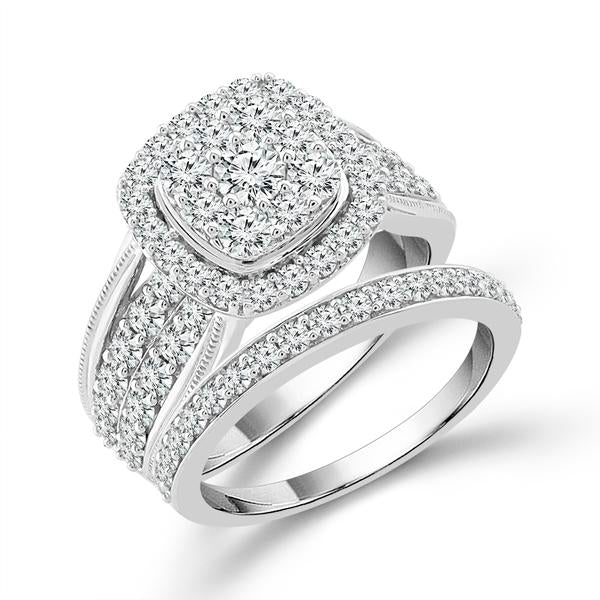 Diamond Bridal Set 2 Ct tw  14k White Gold