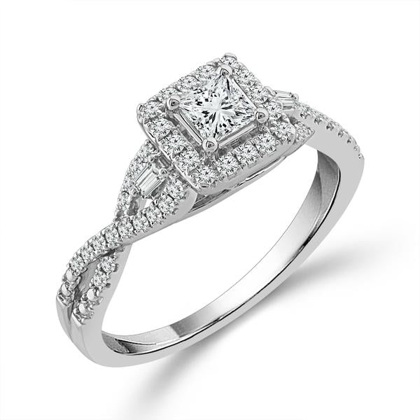 Diamond Engagement Ring 0.5 Ct tw  14k White Gold