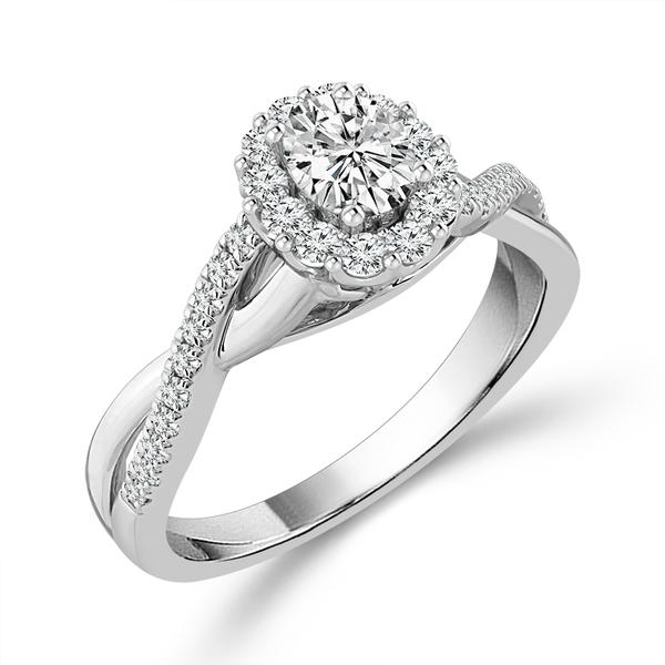 Diamond Engagement Ring 0.5 Ct tw  14k White Gold