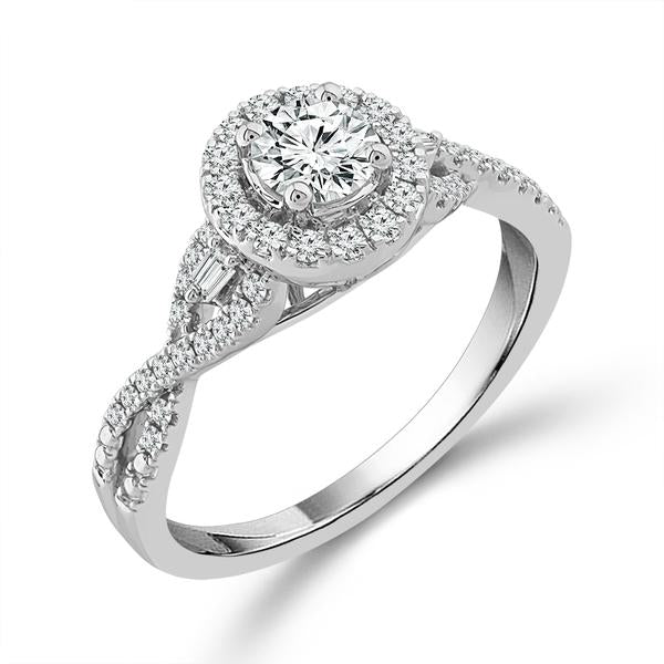 Diamond Engagement Ring 0.5 Ct tw  14k White Gold