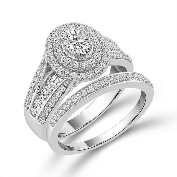 Diamond Bridal Set 1.25 Ct tw  10k White Gold