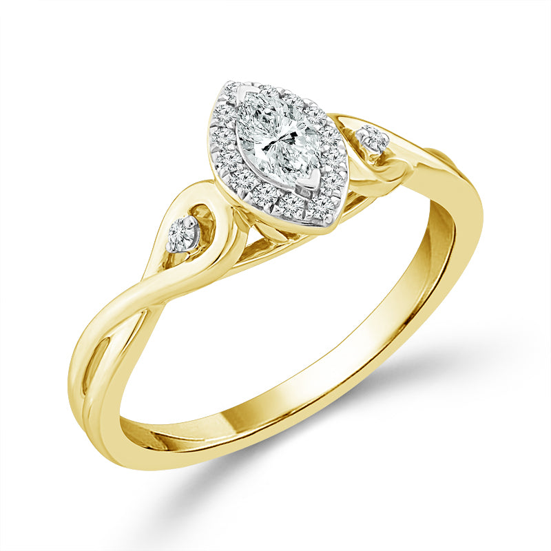 Diamond Bridal Set 0.40 ct tw 10k Yellow Gold