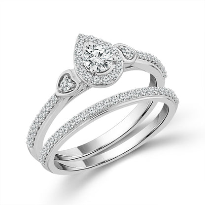 Diamond Bridal Set 0.50 Ct tw  10k White Gold