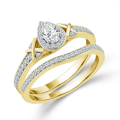 Diamond Bridal Set 0.50 ct tw 10k Yellow Gold