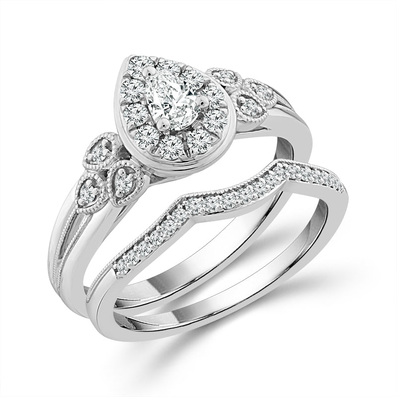 Diamond Bridal Set 0.50 Ct tw  10k White Gold