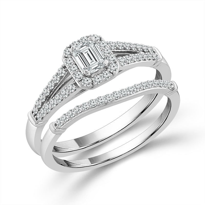 Diamond Bridal Set 0.50 Ct tw  10k White Gold