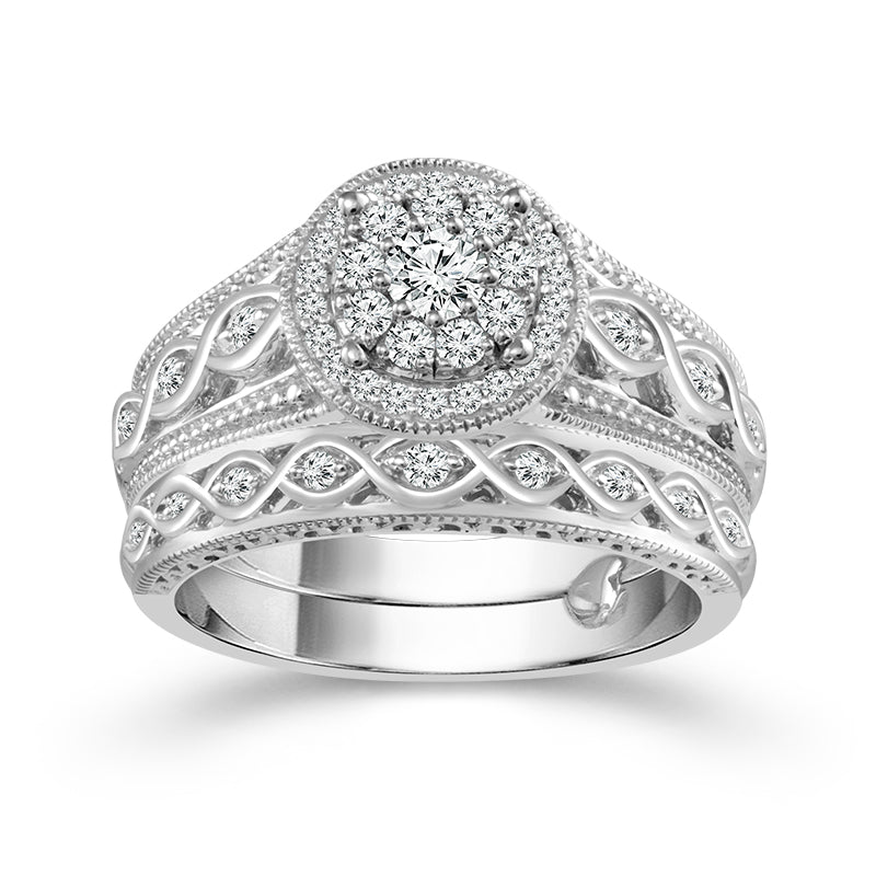 Diamond Bridal Set 0.4 Ct tw  10k White Gold