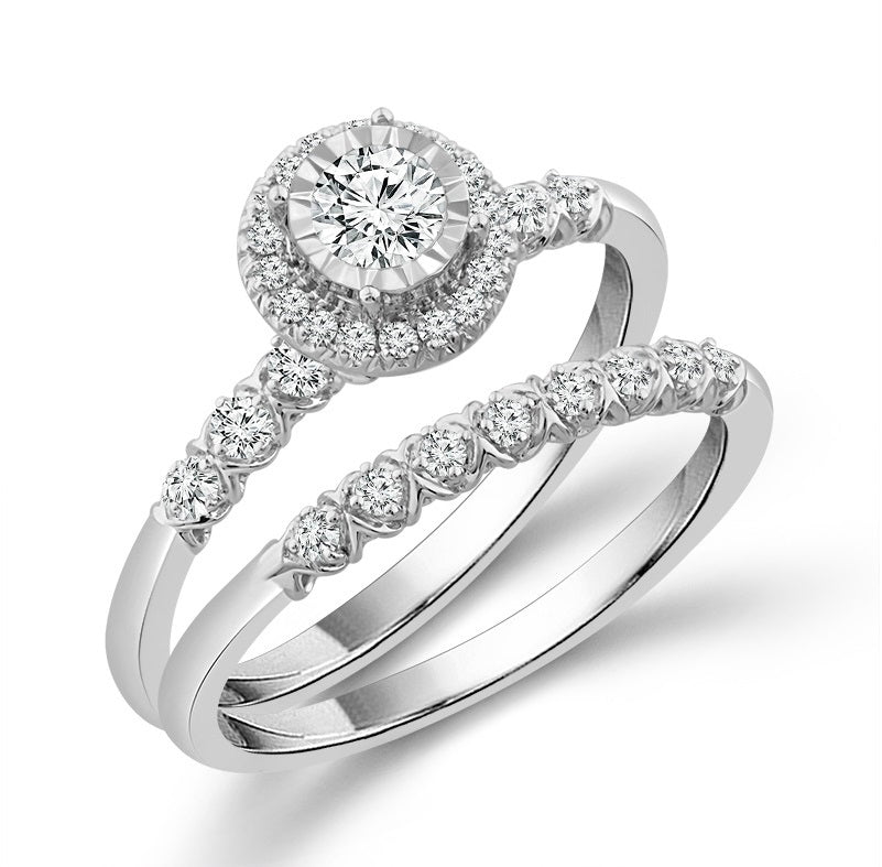 Diamond Bridal Set 0.5 Ct tw  10k White Gold