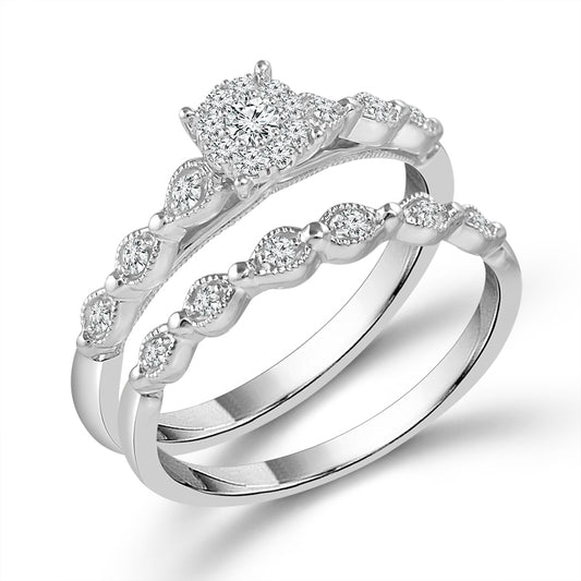 Diamond Bridal Set 0.2 Ct tw  10k White Gold