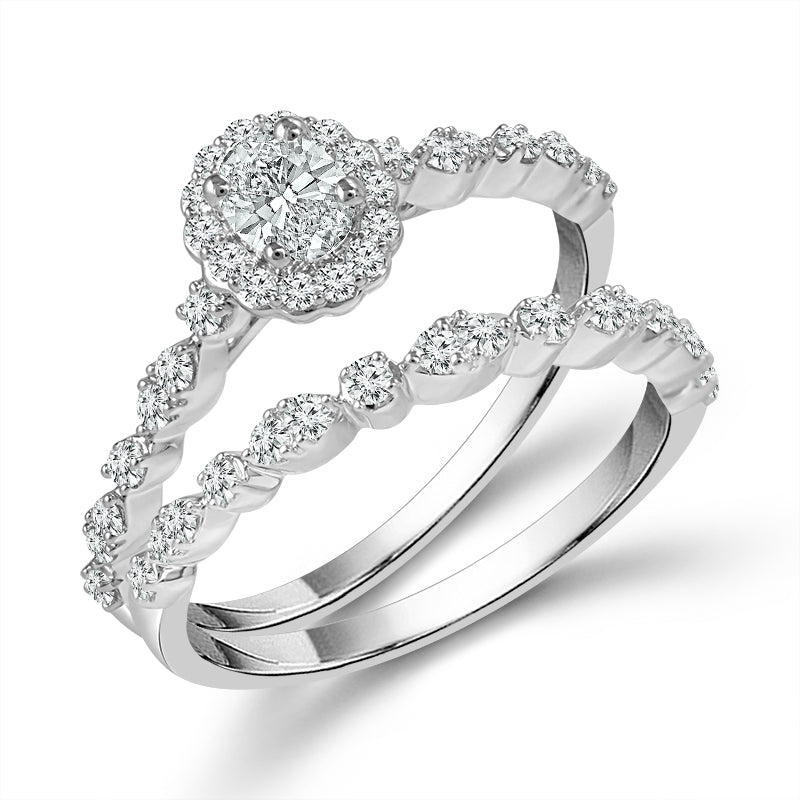 Diamond Bridal Set 0.65 Ct tw  10k White Gold