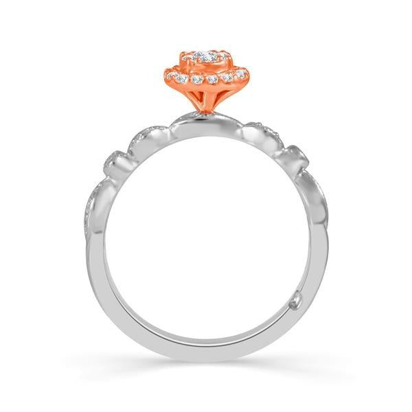Diamond Bridal Set 0.33 ct tw 10k White Gold 10k Rose Gold