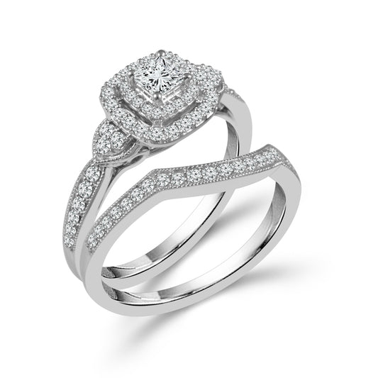 Diamond Bridal Set 0.75 Ct tw  10k White Gold