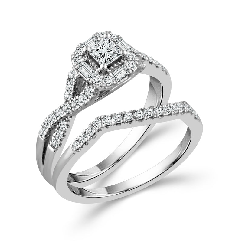 Diamond Bridal Set 0.65 Ct tw  10k White Gold
