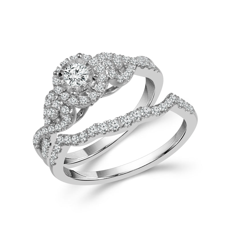 Diamond Bridal Set 0.75 Ct tw  10k White Gold