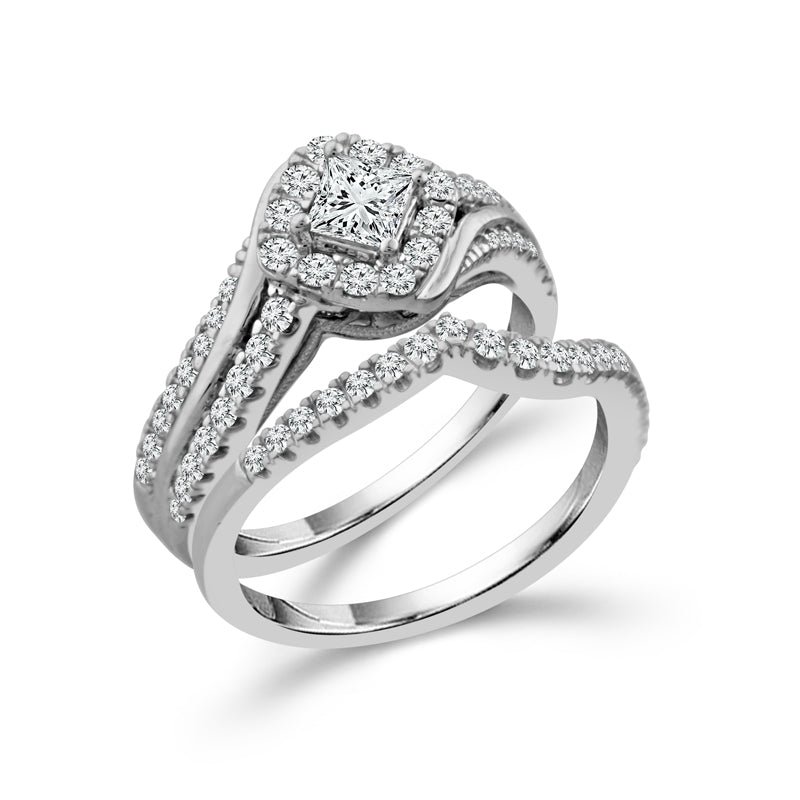 Diamond Bridal Set 1 Ct tw  14k White Gold