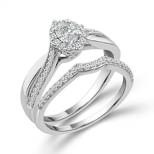 Diamond Bridal Set 0.5 Ct tw  10k White Gold