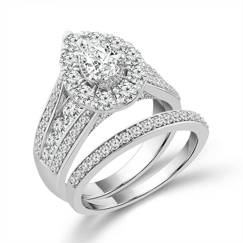 Diamond Bridal Set 2 Ct tw  14k White Gold
