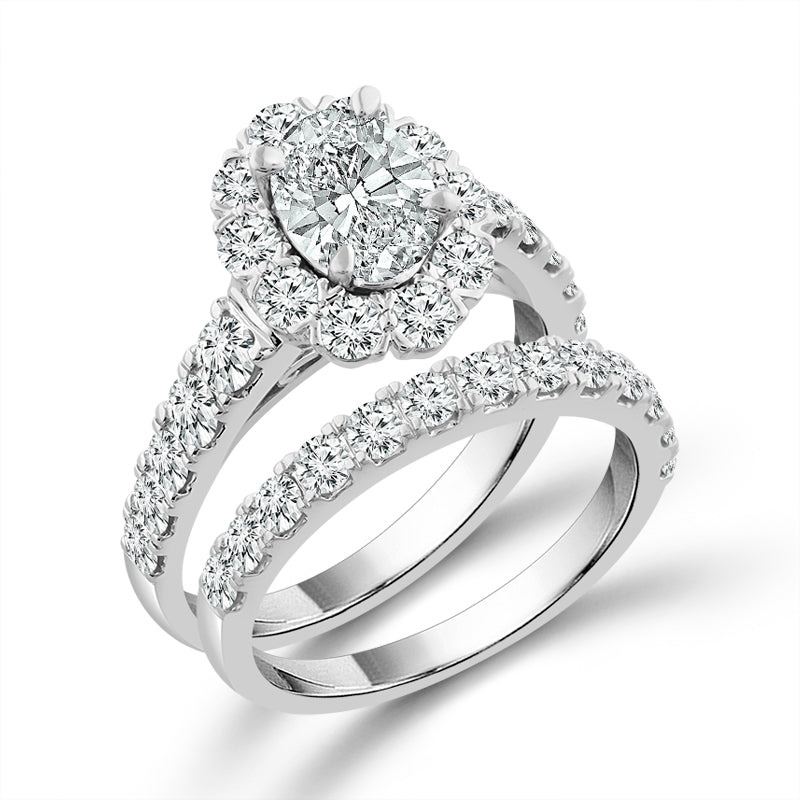 Diamond Bridal Set 2 Ct tw  14k White Gold