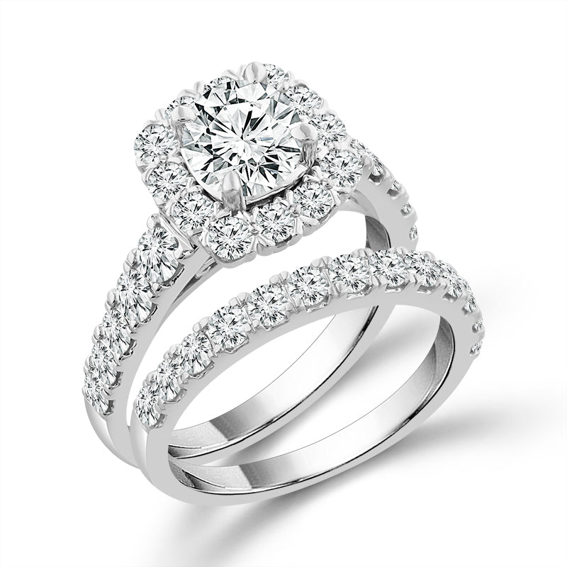Diamond Bridal Set 2 Ct tw  14k White Gold