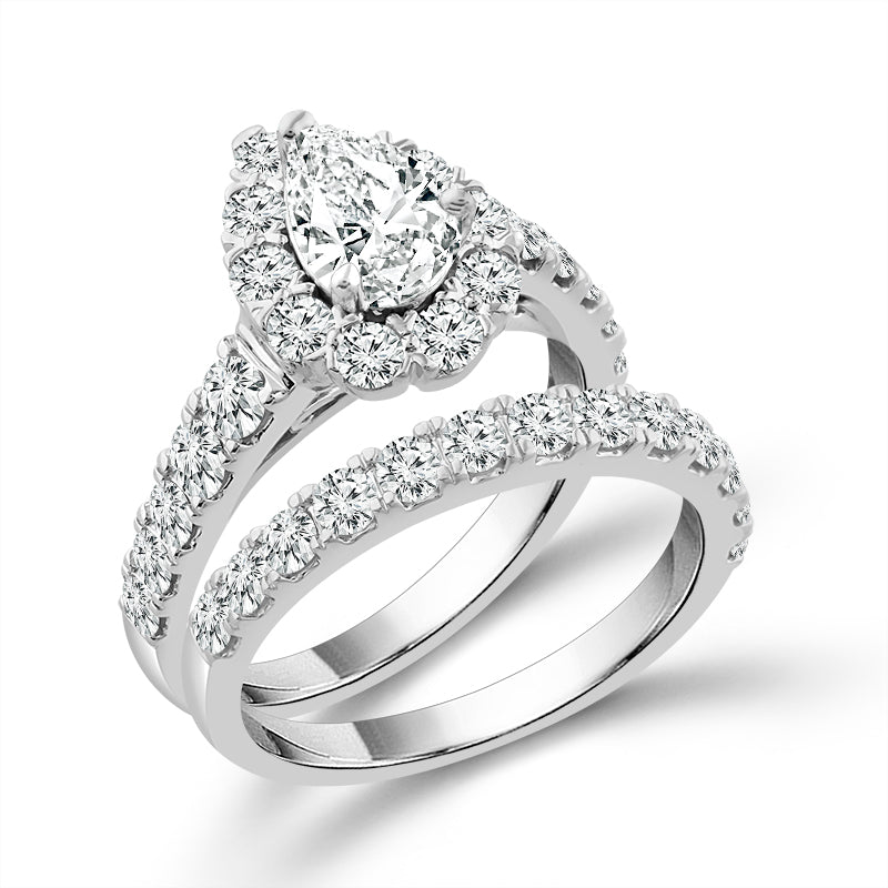 Diamond Bridal Set 2 Ct tw  14k White Gold