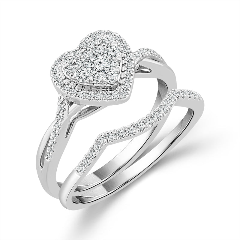 Diamond Bridal Set 0.4 Ct tw  10k White Gold