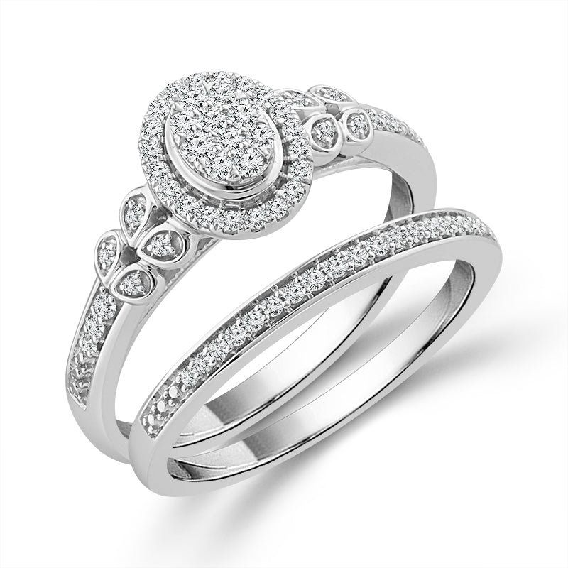 Diamond Bridal Set 0.33 Ct tw  10k White Gold