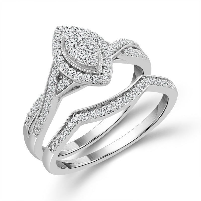 Diamond Bridal Set 0.4 Ct tw  10k White Gold