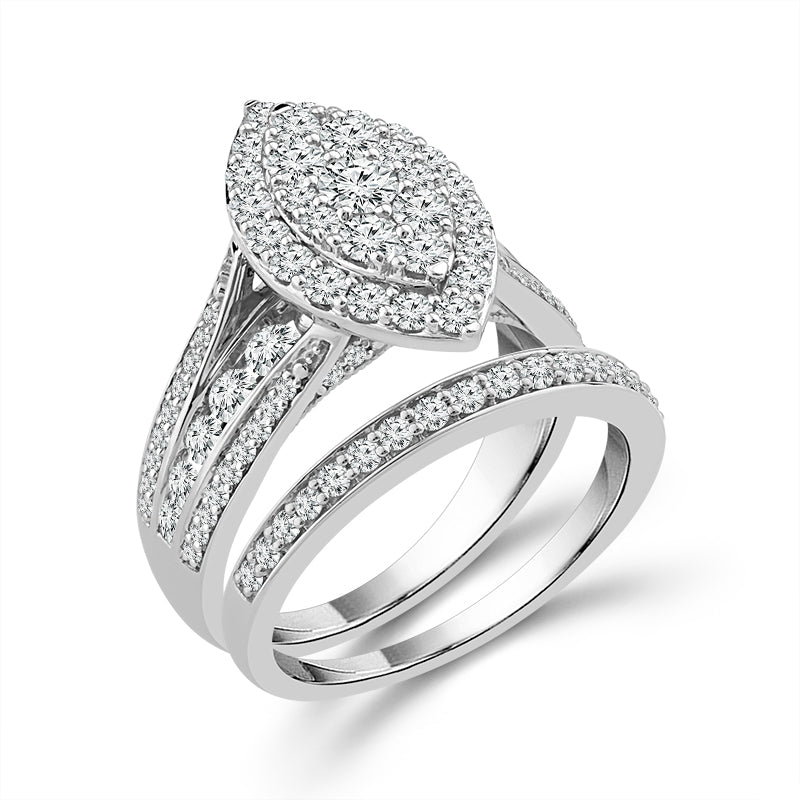 Diamond Bridal Set 1.5 Ct tw  10k White Gold