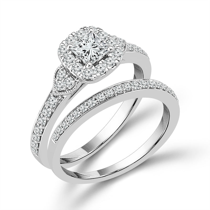 Diamond Bridal Set 0.75 Ct tw  10k White Gold