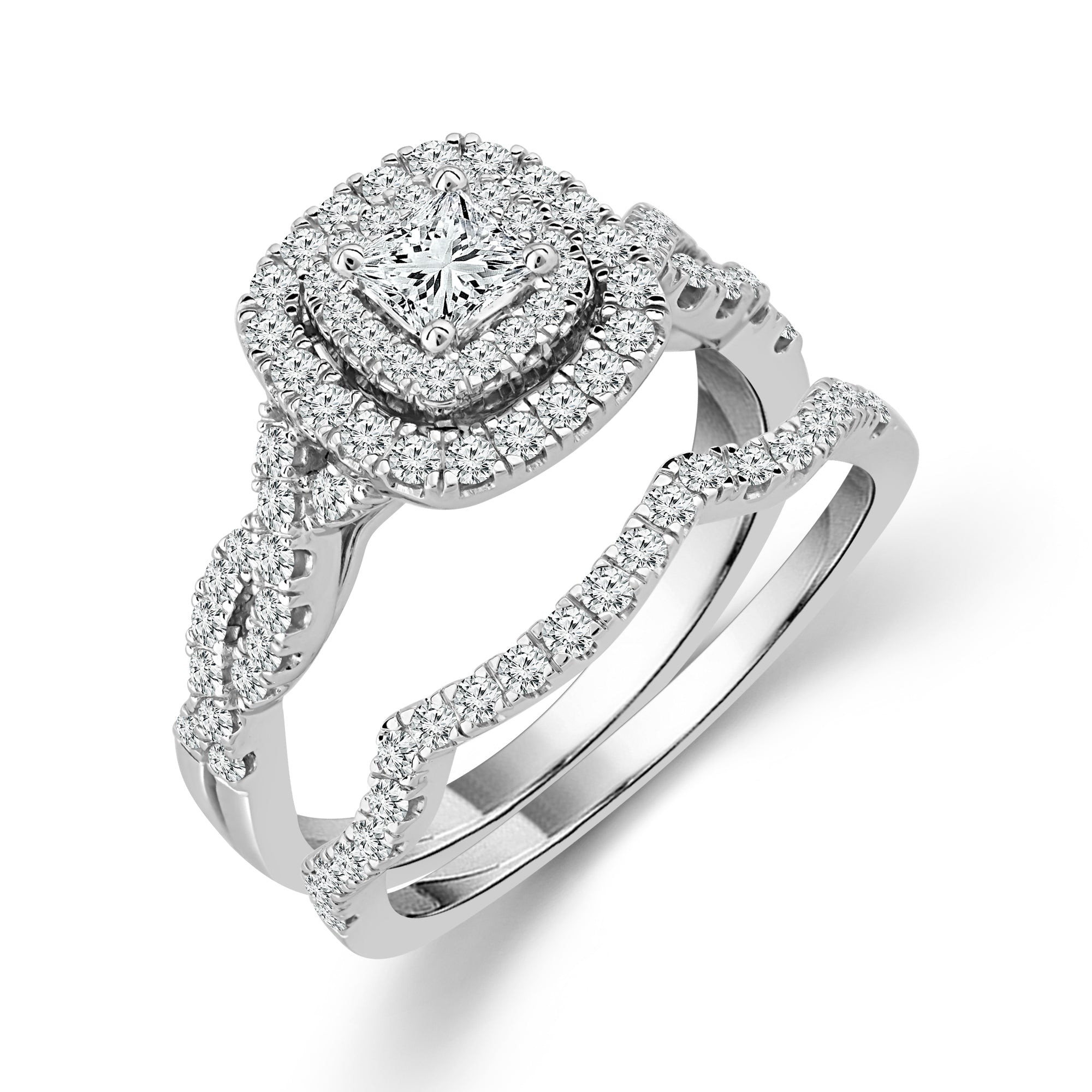 Diamond Bridal Set 0.75 Ct tw  10k White Gold