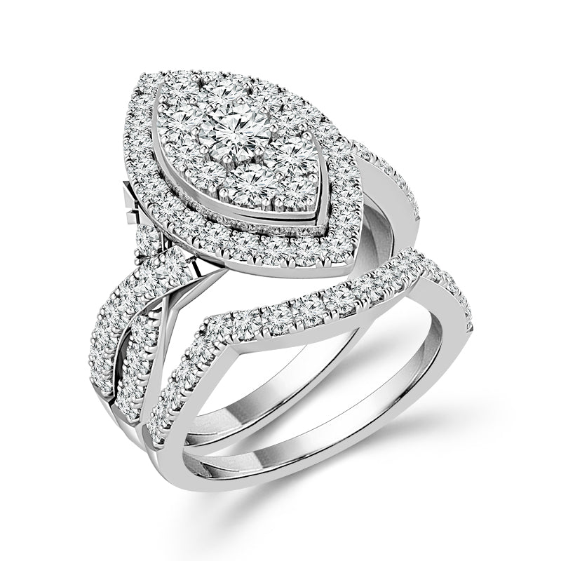 Diamond Bridal Set 1.2 Ct tw  14k White Gold