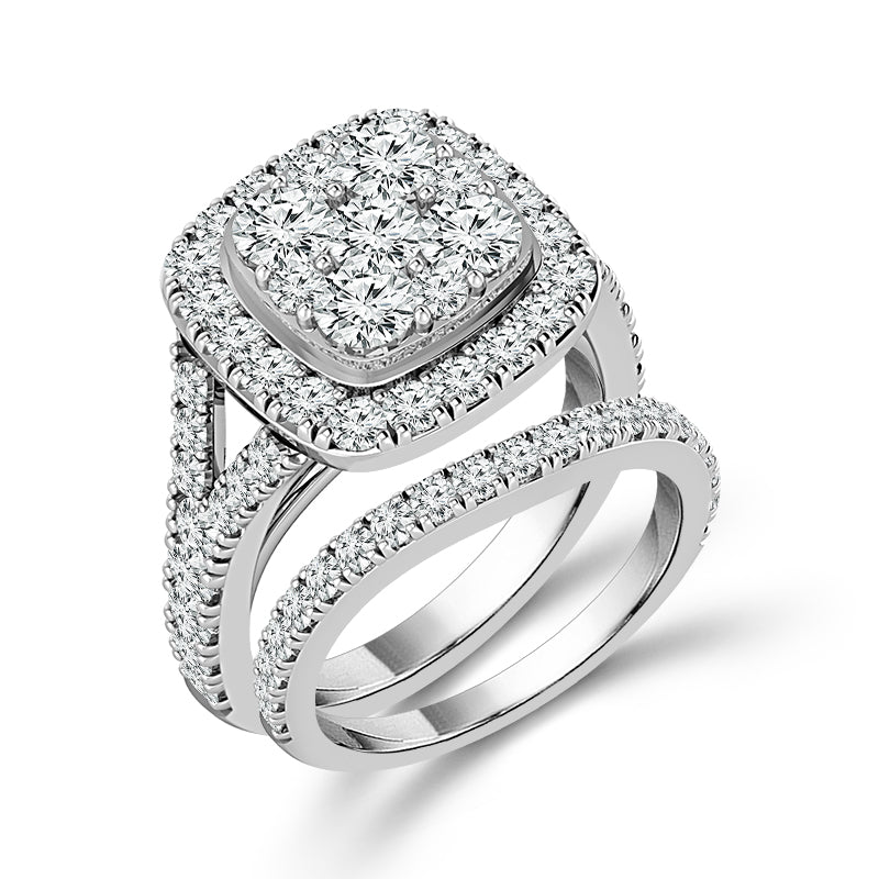 Diamond Bridal Set 2 Ct tw  14k White Gold