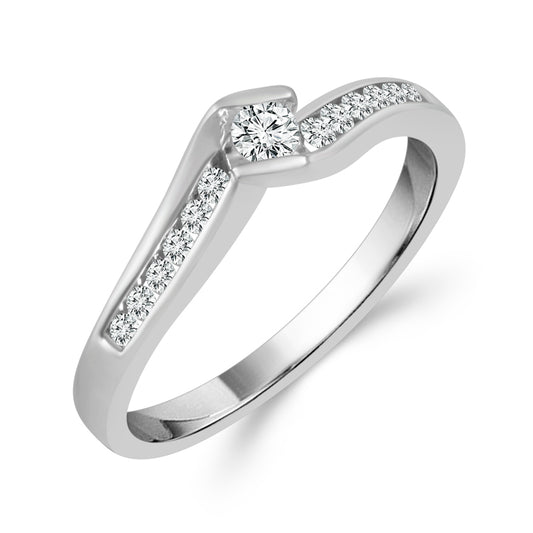 Diamond Engagement Ring 0.25 Ct tw  10k White Gold