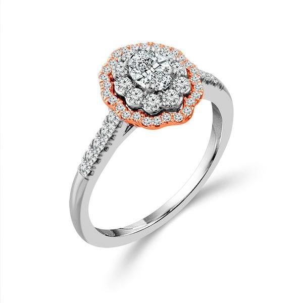 Diamond Engagement Ring 0.75 Ct tw  14k White Gold