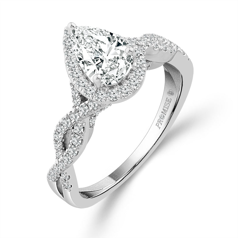 Diamond Engagement Ring 0.9 Ct tw  14k White Gold