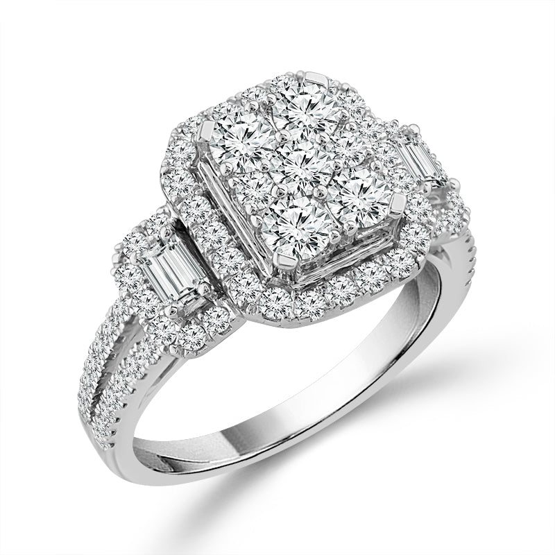 Diamond Engagement Ring 1.25 Ct tw  14k White Gold